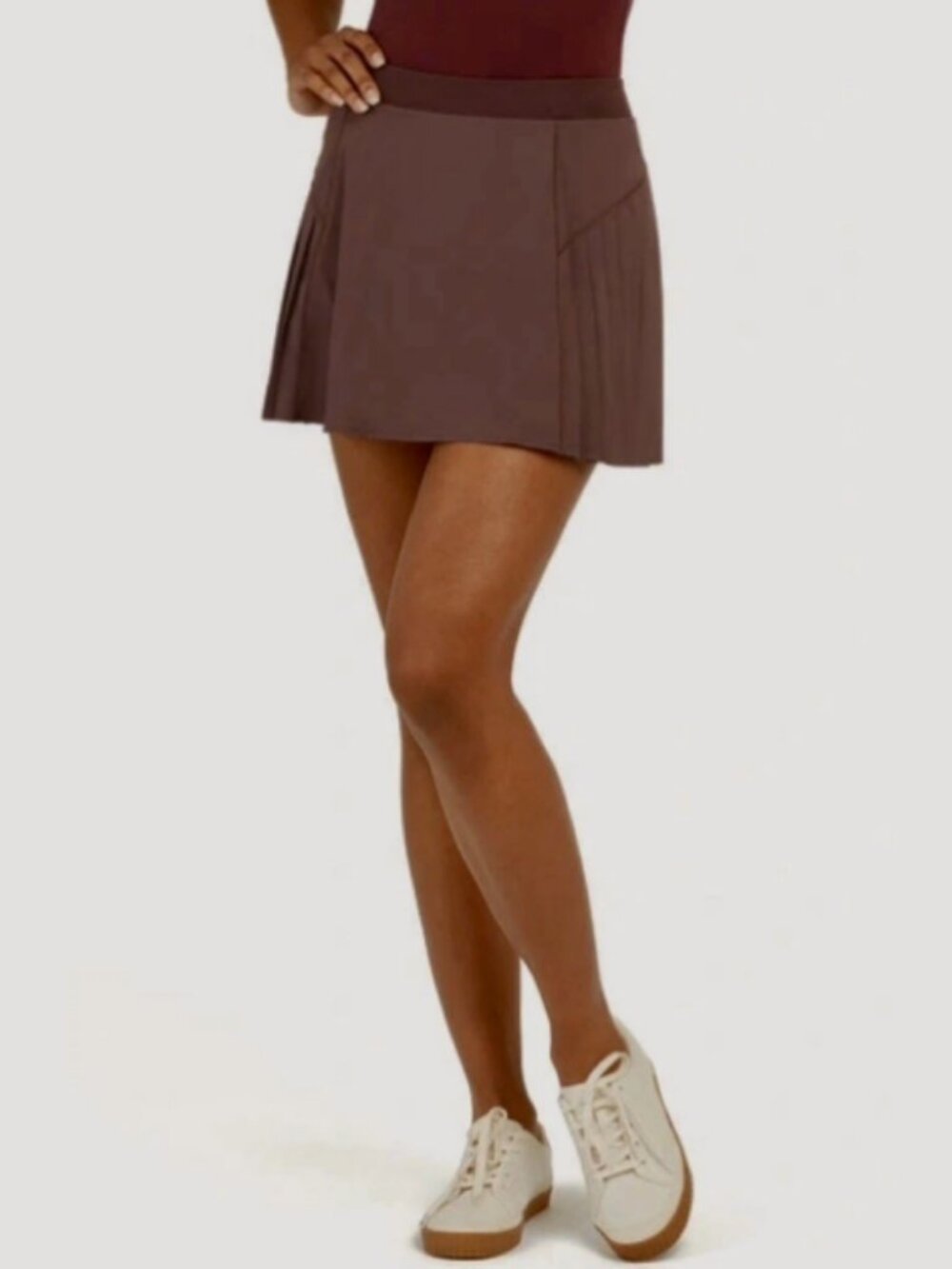 SPANX Get Moving Pleated Mini Skort; NWT; Size 1X; Dark Fig color